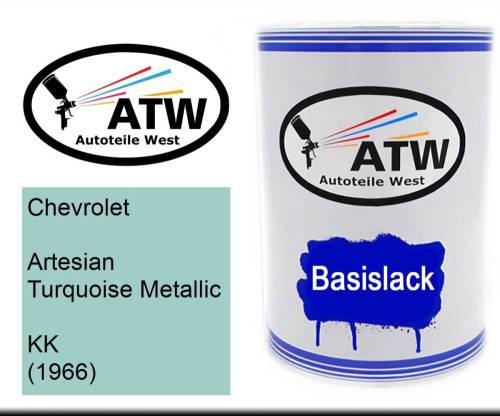 Chevrolet, Artesian Turquoise Metallic, KK (1966): 500ml Lackdose, von ATW Autoteile West.